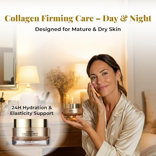 BMBCO Collagen Face Cream ? Anti Aging Firming Moisturizer with 24K Gold, Hyaluronic Acid & Peptides | Hydrating Day & Night Cream for Face & Neck | 1.69 fl oz (50 ml)