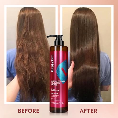 Collagen Shea Butter Shampoo & Conditioner Set for Dry Damaged Hair 750ml+750ml