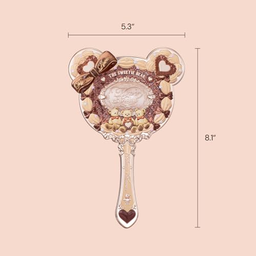 Flower Knows The Sweetie Bear Hand Mirror in Caramel Brown 8.5" L x 4" W