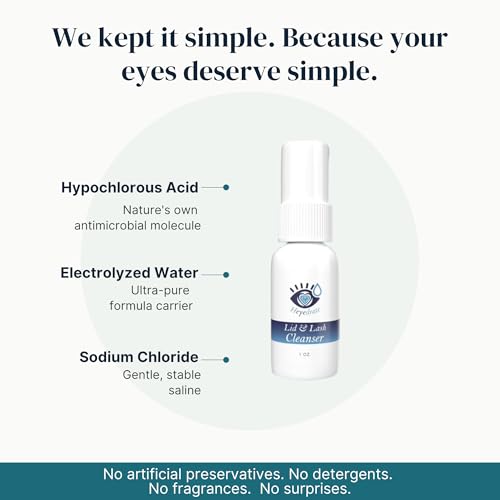 Eye Love Heyedrate Lid & Lash Cleanser Spray 1 oz - Gentle Eyelid & Lash Cleaner - Hypochlorous Acid