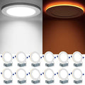 Meconard 6 Inch 5CCT LED Recessed Light with Night Light - White, 12 Pack