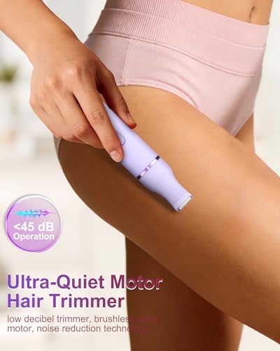 Women's Bikini Trimmer 2-in-1 Waterproof Body Shaver with Narrow & Wide Blades - Lavender
