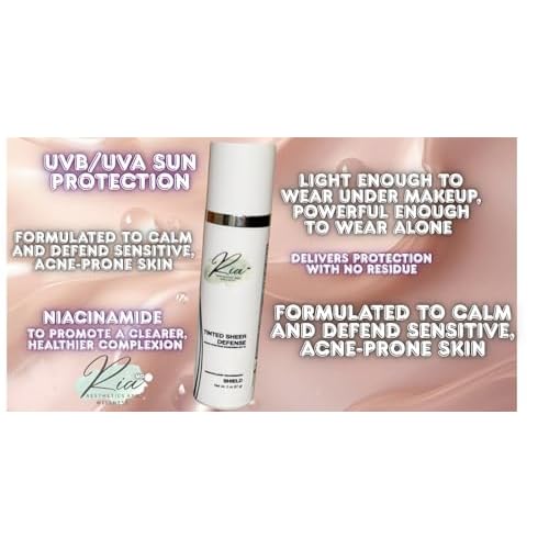 Ria Tinted Sheer Defense | Lightweight Oil-Free Tinted Moisturizer with SPF 46, Broad Spectrum Zinc Oxide Face Sunscreen & Skin Tint for Hydrating Daily Sun Protection, Made in USA