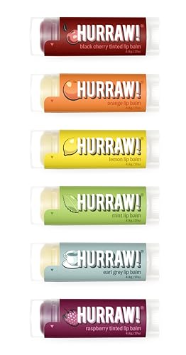 Hurraw! Lip Balm Bundle - 6 Organic Vegan Tinted & Tinted Lip Balms - Staff Favorites
