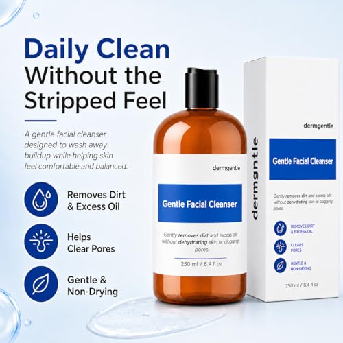 Gentle Hydrating Facial Cleanser for Sensitive Skin - Vegan, Non-Irritating, 8.4 fl oz