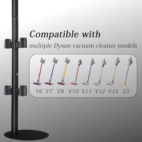 Lasvea Iron-Round Vacuum Stand Compatible with Dyson V7 V15 & Gen5 - Metal Storage Dock & Organizer