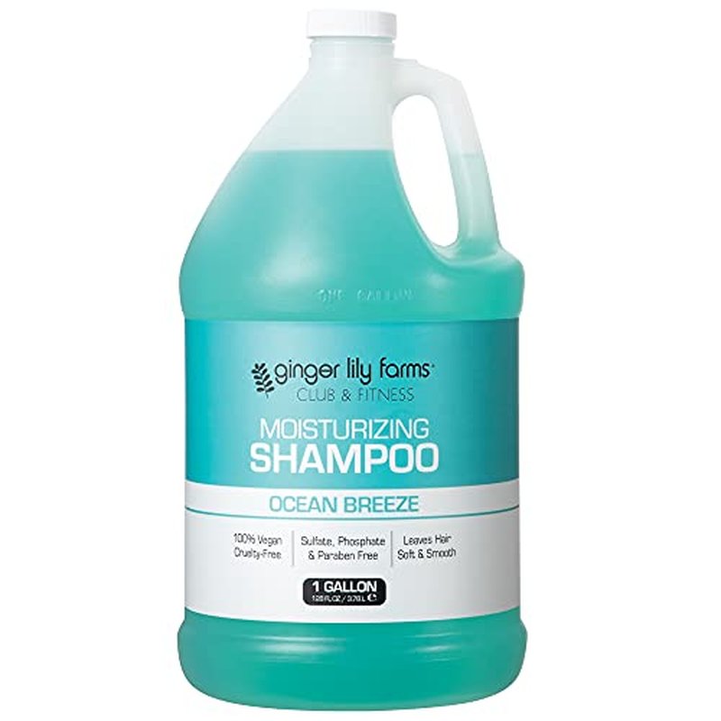 Ginger Lily Farms Club & Fitness Moisturizing Shampoo and Conditioner Bundle, Ocean Breeze, 1 Gallon Each