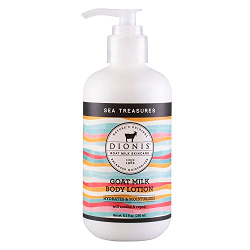 Dionis Goat Milk Skincare Sea Treasures Scented Lotion (8.5oz) and Hand & Body Bar Soap (6oz) Bundle - Made in USA - Cruelty Free and Paraben Free Formula