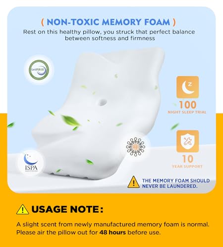 Osteo Cervical Pillow Queen White – Memory Foam Neck Support for Side & Back Sleepers