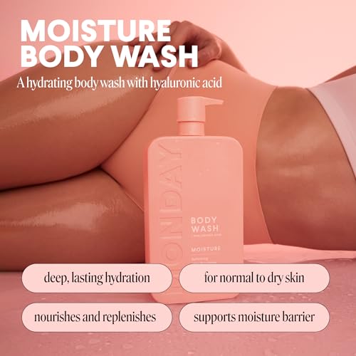 MONDAY HAIRCARE MOISTURE Body Wash with Hyaluronic Acid, Shea Butter, Coconut Oil & Grapefruit Extract for Normal to Dry Skin 900 mL (Dual Pack)