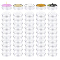 50 Pack 2 oz Aluminum Tin Cans with Lids - White, Bulk Storage Containers