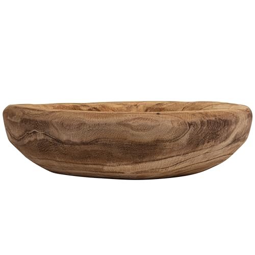 Natural Finish Wooden Bowl - Handmade Paulownia Accent for Decor