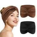 Bluetooth Headband for Women - Black & Brown Wireless Headphones with HD Stereo Speakers for Workout & Travel