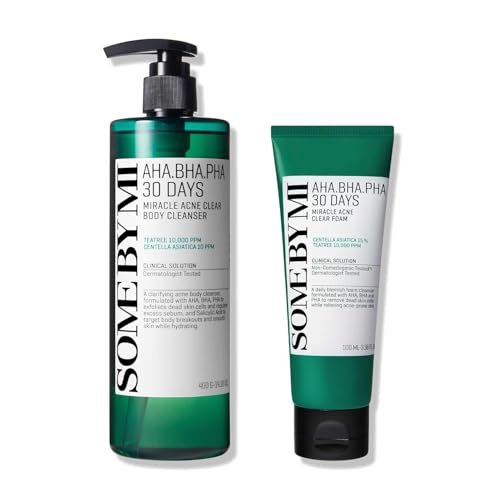 Acne Body & Facial Cleanser with AHA BHA PHA - 30 Days Miracle Clear Foam