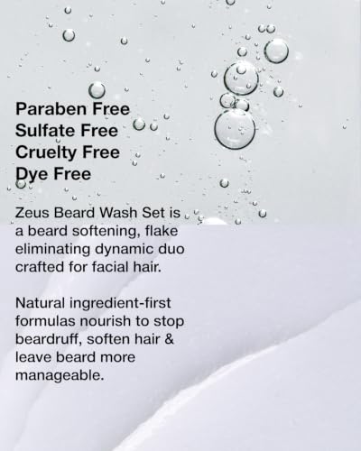 ZEUS Beard Wash Set for Men with Sandalwood Scent – Shampoo & Conditioner for Healthy, Fuller Beard