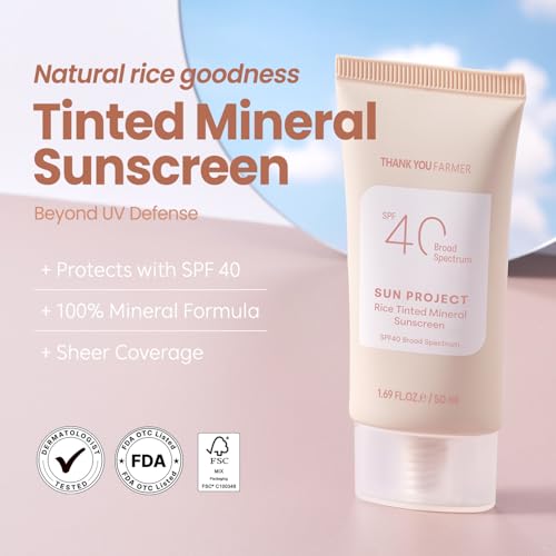 Mineral Sunscreen SPF 40 Tinted Broad Spectrum Face Sunscreen with Zinc