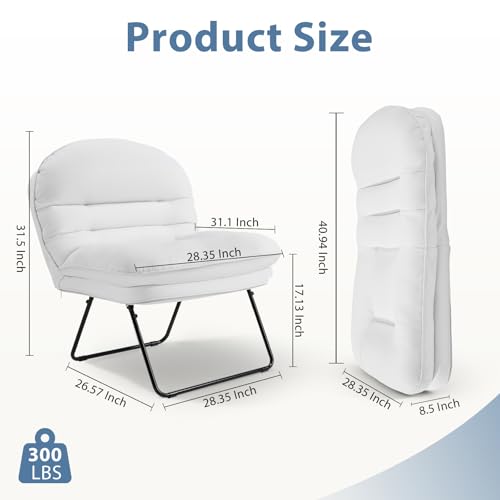 DUMOS Comfy Saucer Floor Chair – Small Foldable PU Leather Lounge