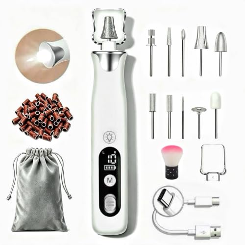 Rechargeable Cordless Electric Nail Drill Kit with LED Display for Gel & Thick Nails