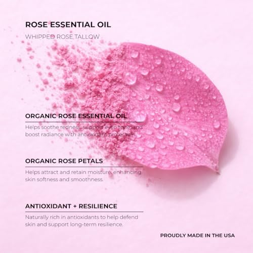 GLISSANT Rose Tallow Cr?me with Lavender | Grass Fed Whipped Beef Tallow Moisturizer for Face & Body | Deep Hydration for Dry Sensitive Skin | Extra Filtered No Beef Scent | 4 oz
