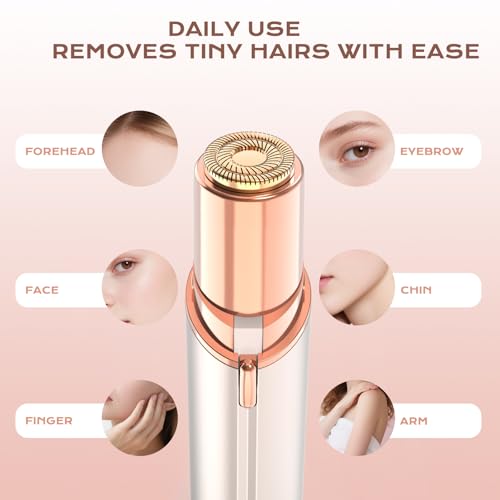 Facial Hair Removal for Women Men, Electric Shaver for Women,Eyebrow & Facial Trimmer,Double Rotating Blades Hair Remover for Upper Lip Chin Peach Fuzz Brow Hair Removal