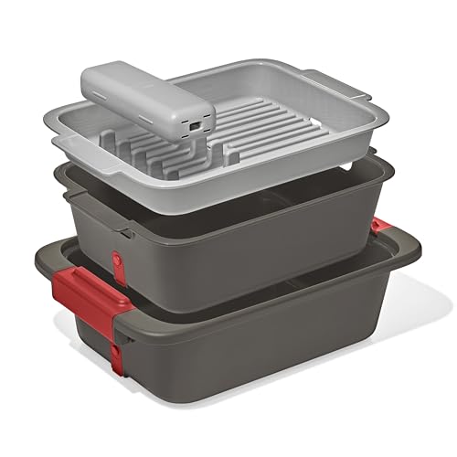 Outdoor Camping Wash and Dry System with Bins, Rack & Utensil Holder