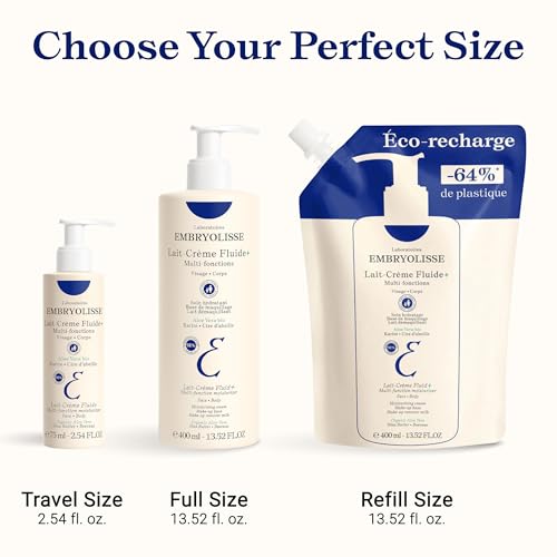 Embryolisse Lait-Crème Fluid Face & Body Moisturizer 13.52 Fl Oz Pack of 2