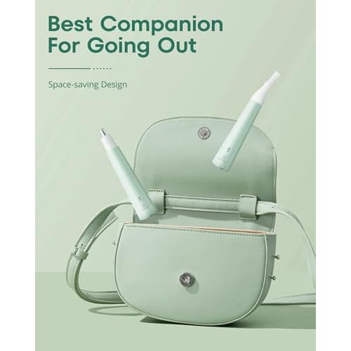VG VOGCREST Nose Hair Trimmer for Women: Rechargeable 2 in 1 Ear Eyebrow Trimmer (Green)