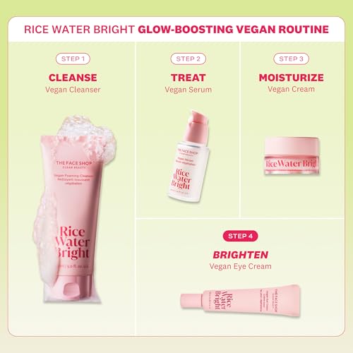 Vegan Rice Water Bright Eye Cream for Dark Circles & Hydration - Korean Skin Care