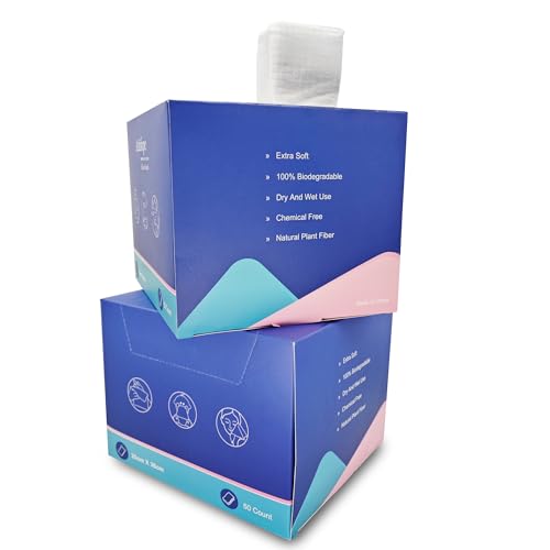 Atitifope 100 Count Disposable Face Towels Makeup Remover Wipes (2 Boxes) Super Soft & Thick