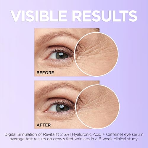 L'Oreal Paris Revitalift Hyaluronic Acid + Caffeine Eye Serum 0.67 fl oz – Fragrance-Free