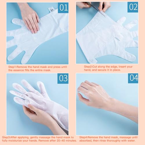 Moisturizing Hand Mask Gloves with Shea Butter & Avocado - Deep Hydration for Dry Skin