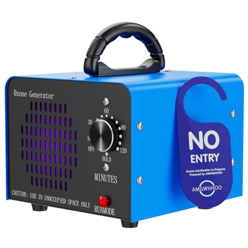 Amgwhhoo Blue 200,000mg/h High Capacity Ozone Generator for Odor Removal, Air Purifier for Home, Car & Basement