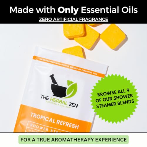 Herbal Zen Citrus Tropical Shower Steamers - 10 Count - Aromatherapy Relaxation