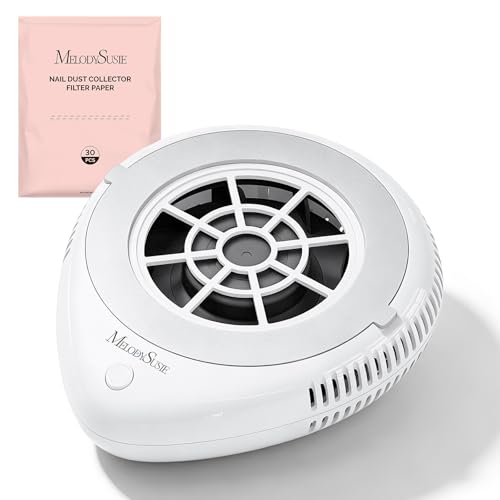 MelodySusie Cordless PocketNail PProR Nail Dust Collector (White) for Gel Polish Removal