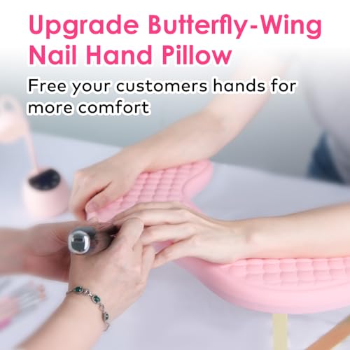 Pink Nail Arm Rest for Manicure - U-Shaped PU Leather Fish Pattern Cushion
