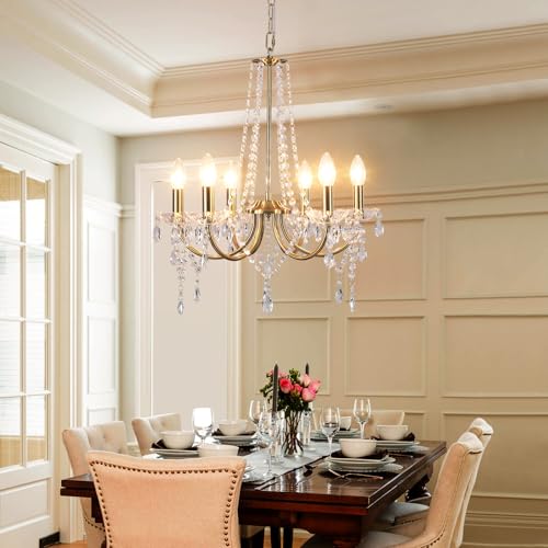 Gold Crystal Chandeliers for Dining Room Modern Ceiling Light Fixture - Variation of THIS listing