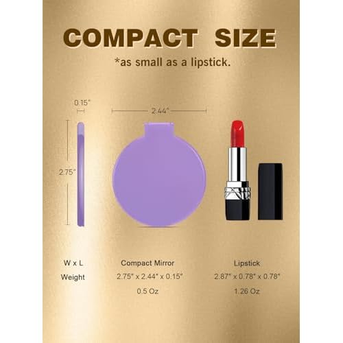 Qislee Compact Mirror Bulk, Pocket Small Mini Folding Mirrors for Purse, 96 Packs (6 Colors)