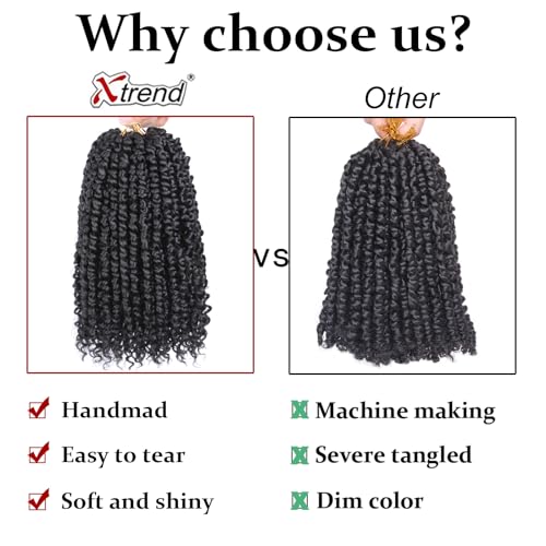 Pre-Twisted Passion Twist Hair Extensions 22 Inch 8 Packs Natural Black - Pack of 8