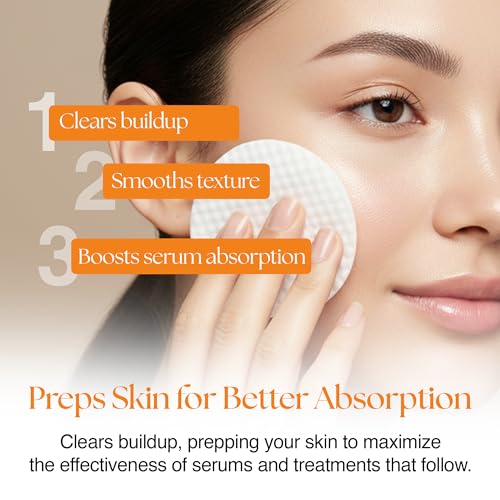 ReGlow EpiClear Exfoliating Toner Pads with PHA, AHA, BHA & Niacinamide - Pore Refining & Hydrating Facial Pads, 60 Count