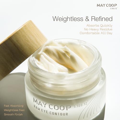 MAY COOP Raw Eye Contour | Korean Eye Cream with Sugar Maple Extract & Peptides, Hydrating Cream Contour for Daily Care, Lightweight Formula for Sensitive Skin, 0.67 fl oz