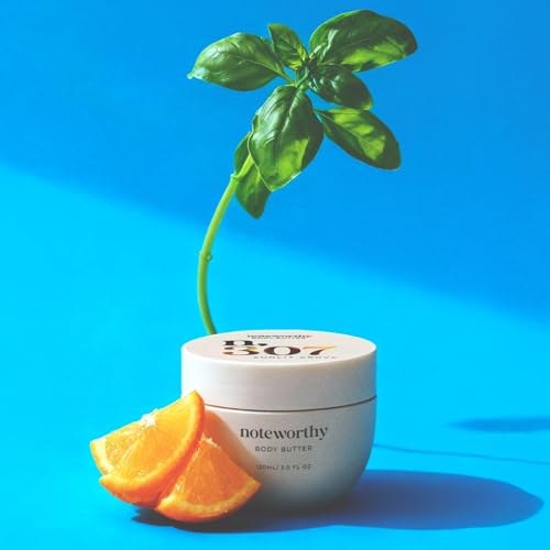 Noteworthy n,307 Sunlit Grove Body Butter ? Mandarin, Basil & Sandalwood | Ultra-Rich Hydrating Body Cream for Soft, Silky Skin | Luxurious Fast-Absorbing Moisturizer
