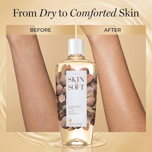 AVON Skin So Soft Shea Bath Oil with Shea Butter & Fragrance, 16.9 fl oz