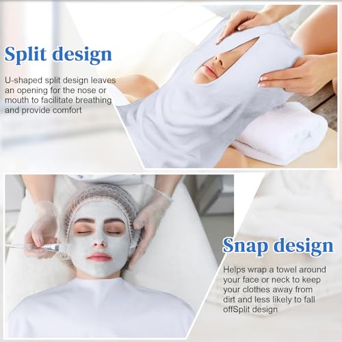 White Split Design Microfiber Facial Towels Set - Spa, Home & Salon Use