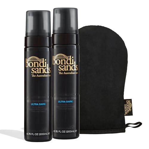 Bondi Sands Ultra Dark Self Tanning Foam Value Kit | Includes 2 Lightweight Sunless Tan Foams + 1 Application Mitt for a Flawless Finish ($58 Value)