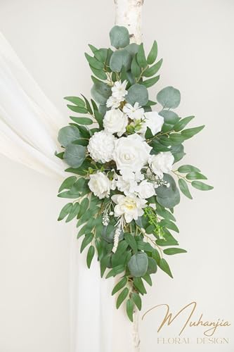 White Champagne Artificial Flower Arch Kit for Weddings & Events - Pack of 4