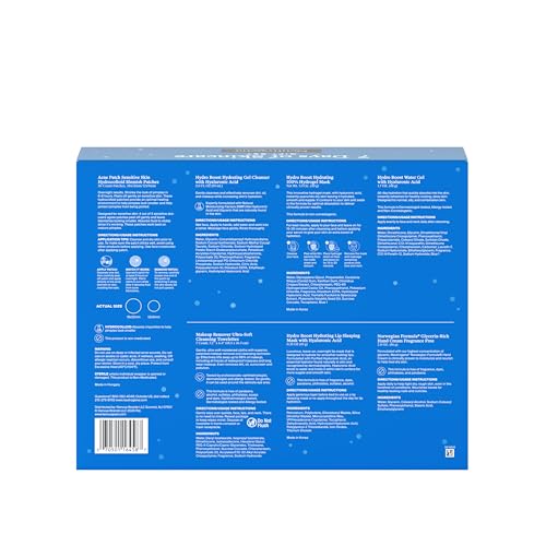 Neutrogena 7 Days of Skincare Set ($56.00 Value), Daily Skin Care Essentials ? Face Wash, Facial Moisturizer, Makeup Remover Wipes, Pimple Patches & More, 7 Full & Travel Size Toiletries