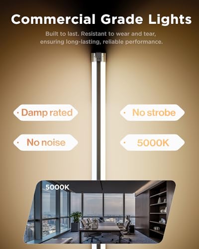 Sunco 10 Pack 4ft LED Shop Lights Linkable White 40W (150W Equivalent) - Commercial Grade, Frosted Cover, Easy Install
