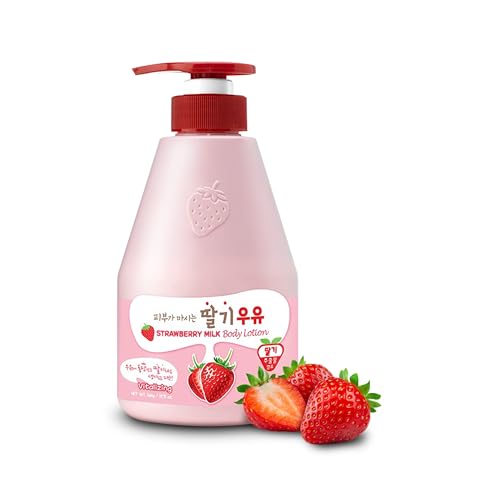 WELCOS Kwailnara Strawberry Milk Body Lotion & Body Wash Set ? Moisturizing & Revitalizing Korean Skincare Bundle with Strawberry Extract, 560g / 19.75oz Each