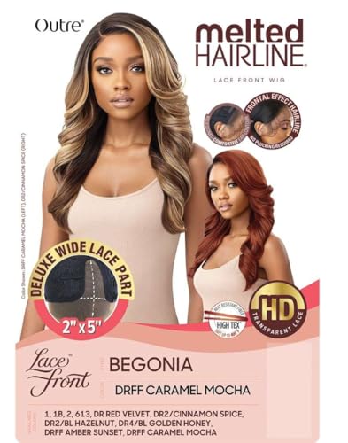 Outre Synthetic Melted Hairline HD Lace Front Wig - BEGONIA DR4/BL GOLDEN HONEY