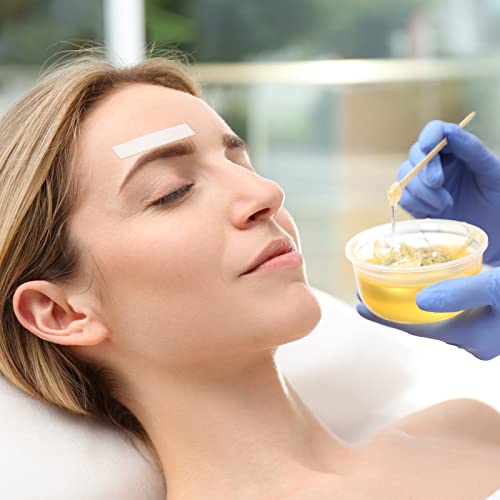 Leelosp 600 Pcs Waxing Kit Includes 400 Wax Paper Cloth Eyebrow Strips and 200 Wooden Smooth Applicator Sticks for Body Skin Hair Removal(White)